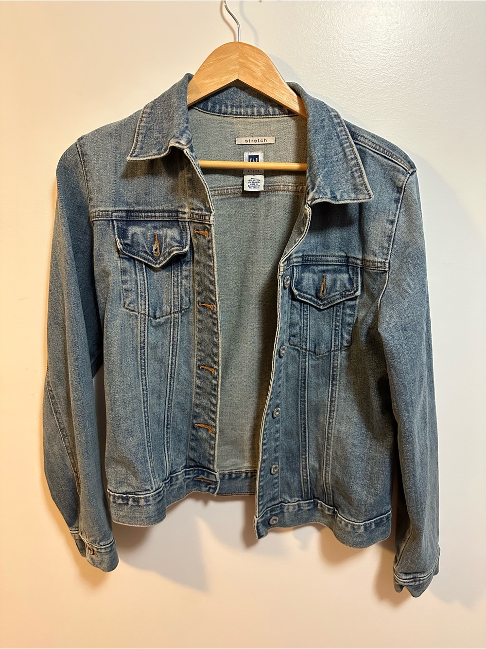 GAP Factory Blue Stretch Denim Trucker Jacket